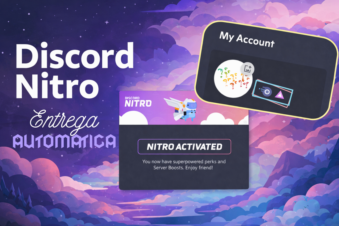 Discord Nitro Gaming 3 Mêses + 28X Impulsos + ENVIO IMEDIATO (MAIS BARATO)