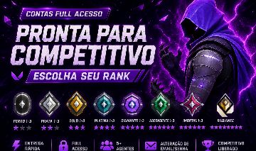 CONTA SMURF VALORANT FULL ACESSO ESCOLHA SEU RANK, IDADE VERIFICADA!!!