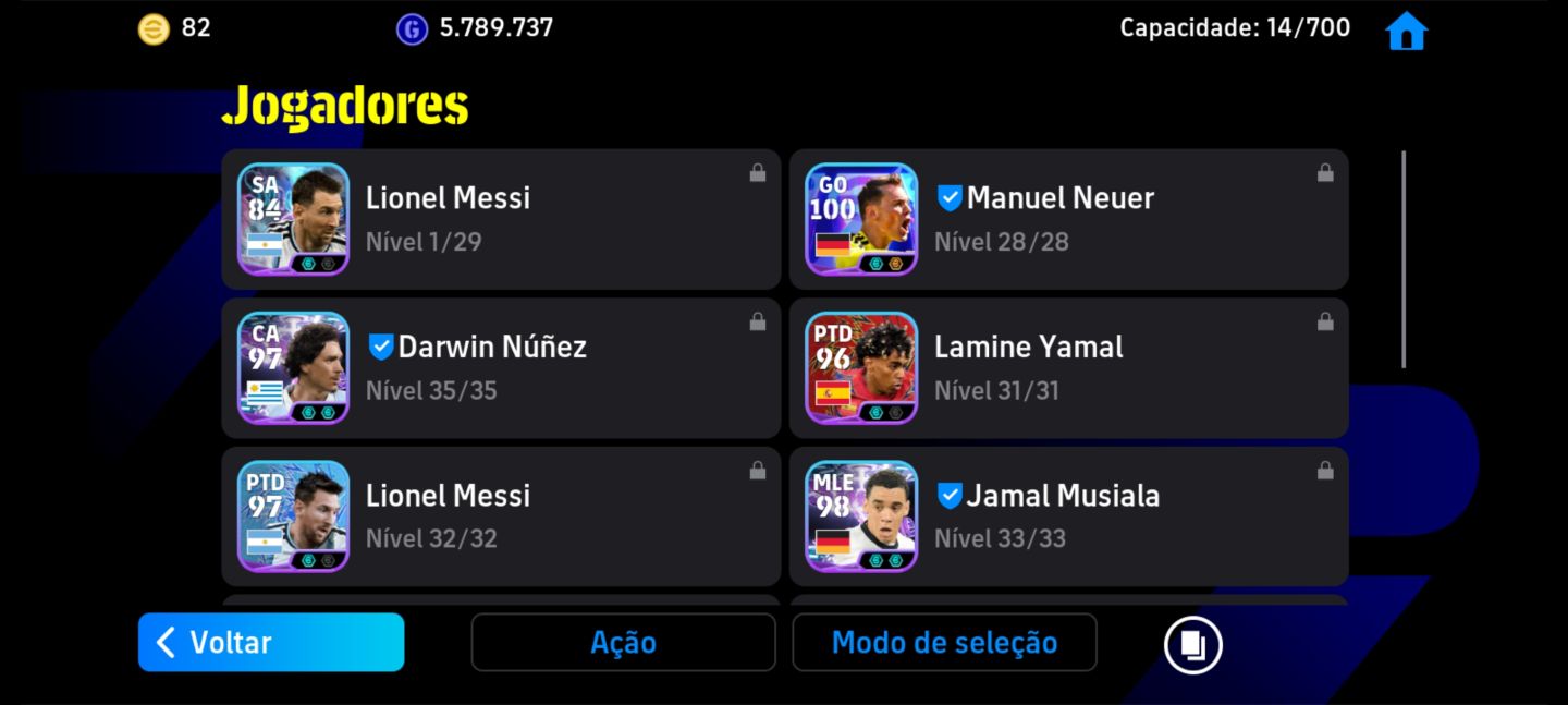 Conta Topzinha Efootball Mobile