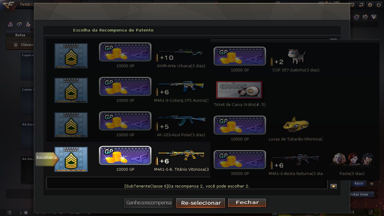 CONTA CROSSFIRE NOVA BARRINHA DE OURO VIP TEMPORARIAS E MN FREE- COD SKY