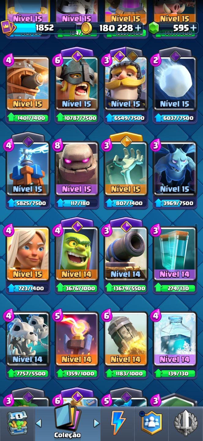 CONTA CLASH ROYALE | TORRE 16 | 41 CARTAS NV. 16 | 9 HERÓICAS | 22 EVOLUÇÕES