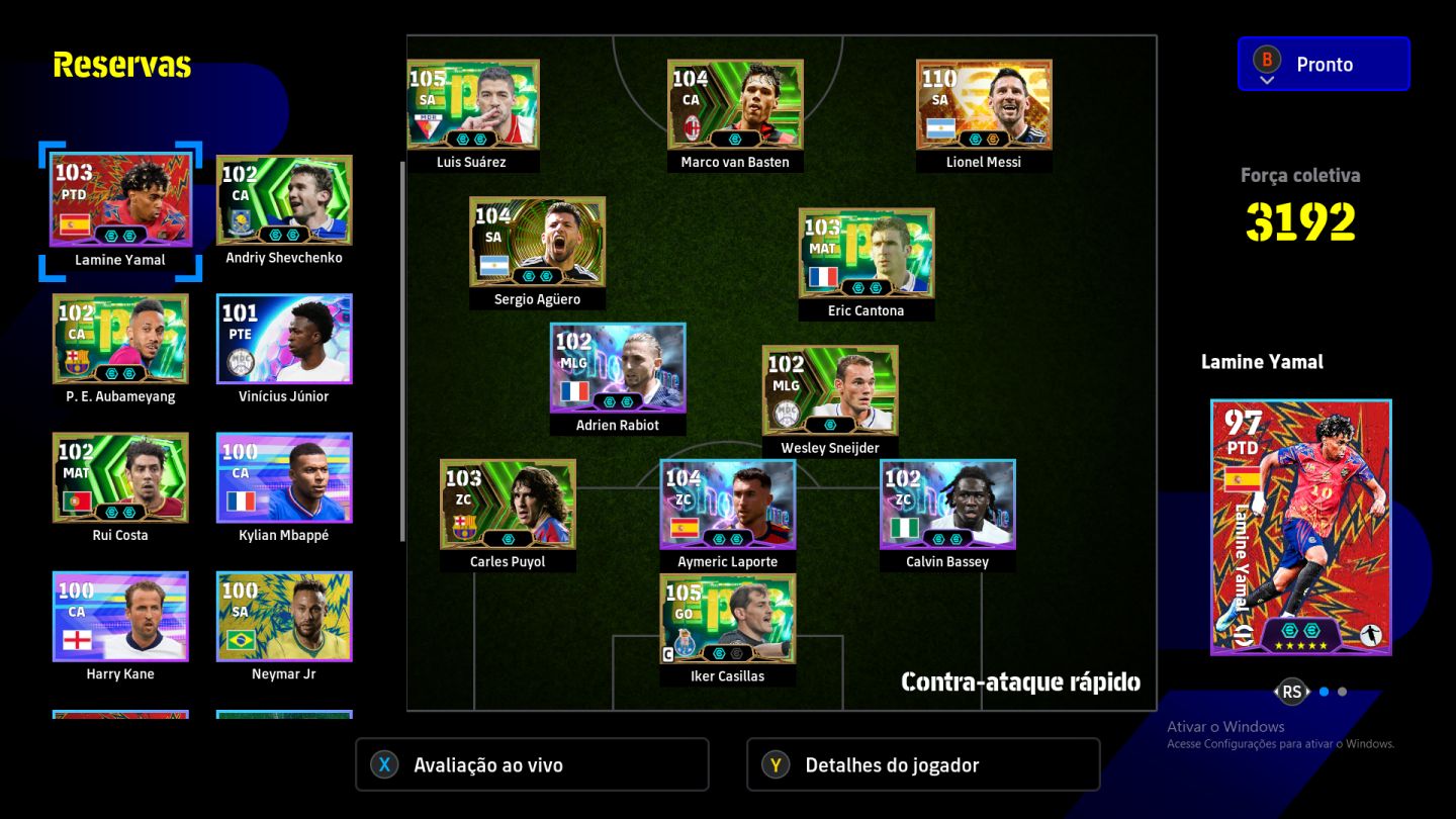 A BRABA DE PC STEAN, MESSI OVERAL 110, SUAREZ 105 BLITZ CURLER, AGUERO BLITZ