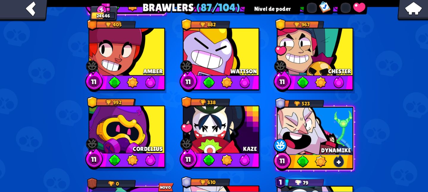 CONTA DE BRAWL STARS TOP bem gemada com várias skins