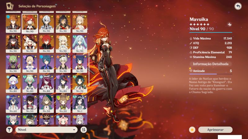 Conta Genshin Impact AR 60, com mais de +40 5 estrelas & 32 armas 5 estrelas.