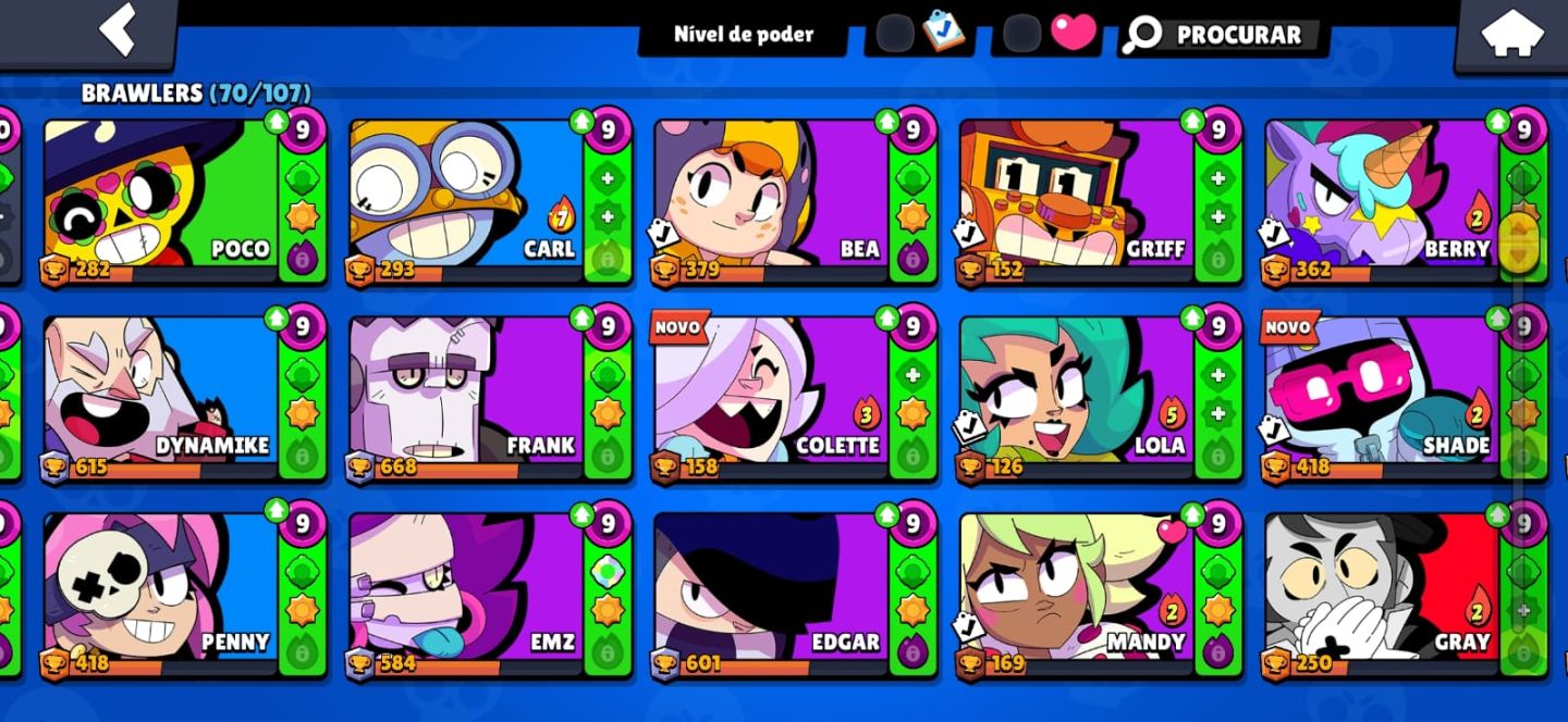 CONTA BRAWL STARS TOP! Vários Brawlers Max, Skins Lendárias & Épicas