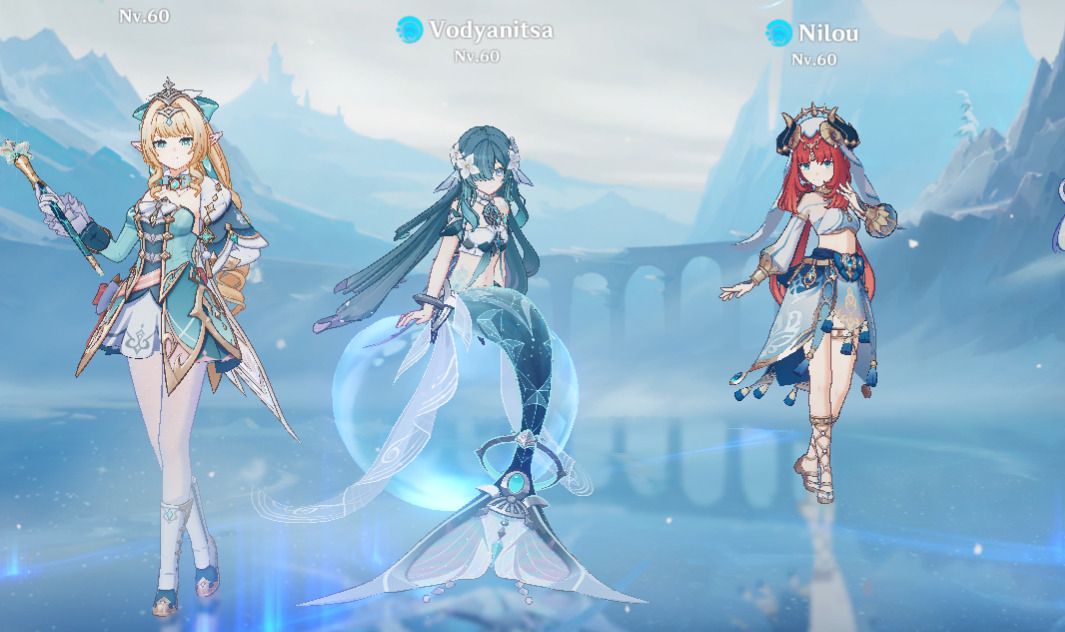 CONTA GENSHIN IMPACT COM VESNA, VODYANITSA e Nilou + 3 T5 | NO GARANTIDO | NA