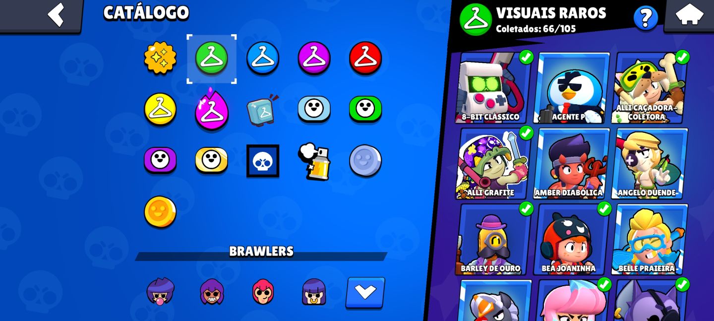 Possui 103 brawlers, mais de 250 skins, 30 brawlers full, Full acesso!!