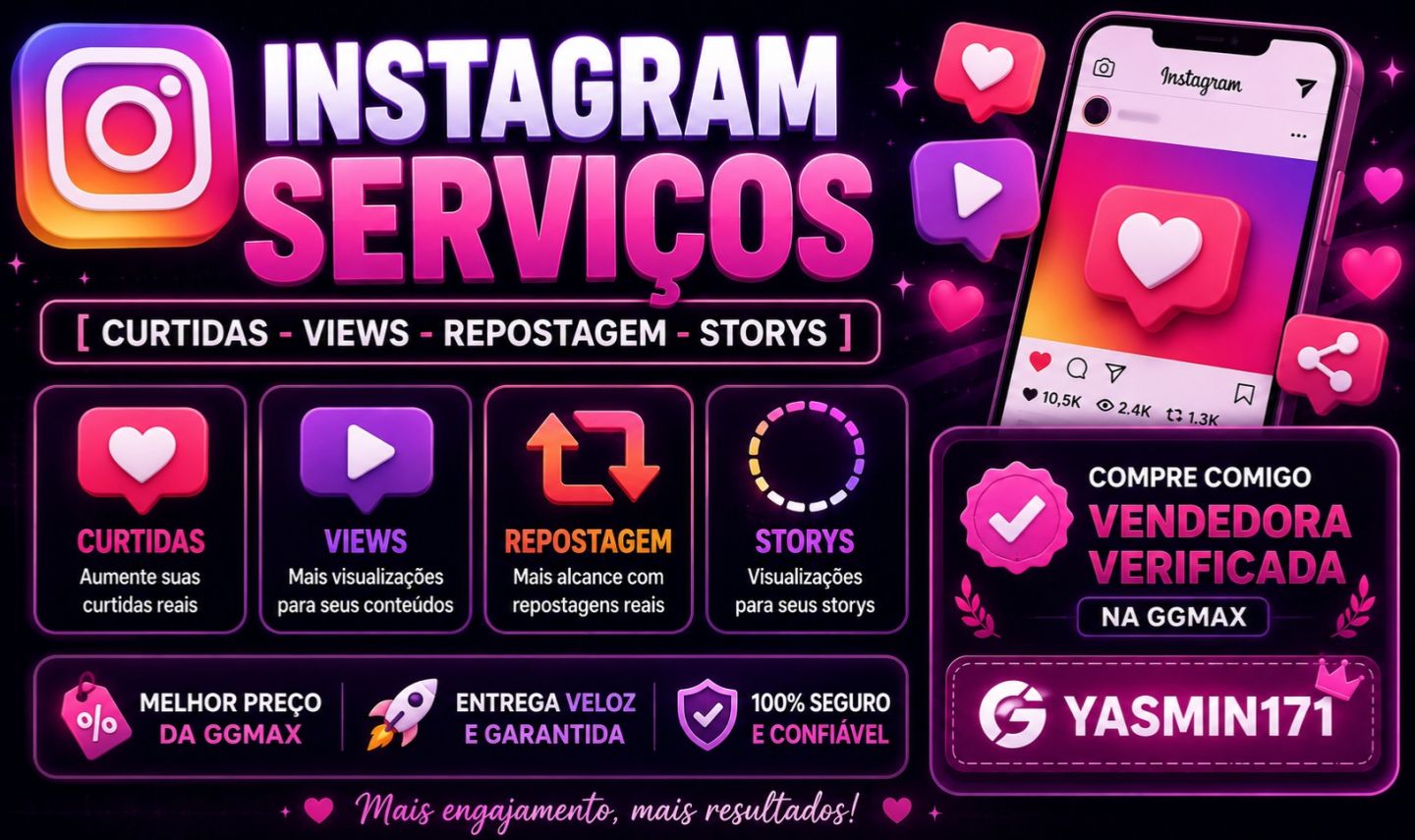 INSTAGRAM SERVIÇOS [CURTIDAS - VIEWS - REPOSTAGEM - STORYS]