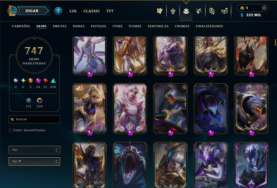 [Conta Lol 2019] Todos os Campeões | 747+ Skins | Platina 2