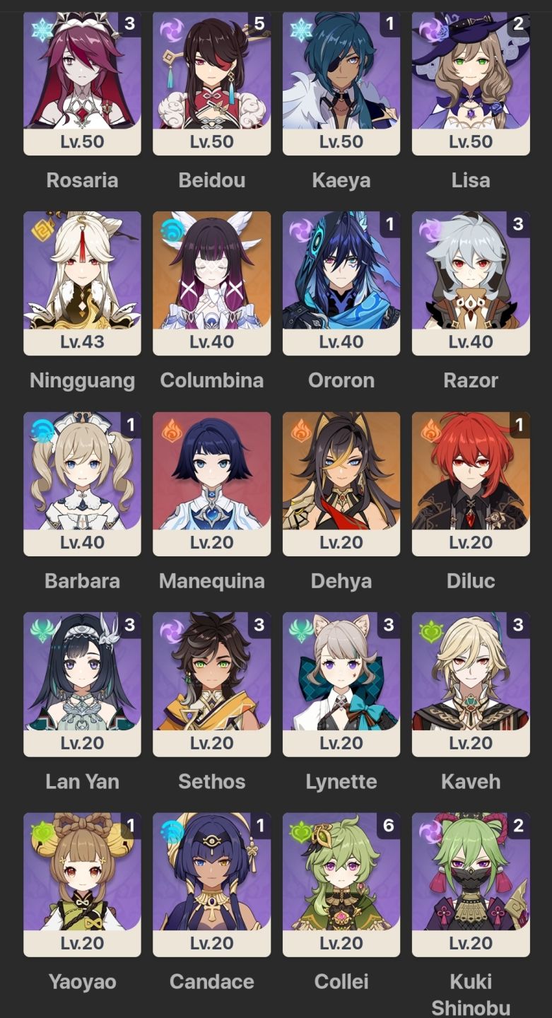AR59 | Mavuika, Neuvillette, Yelan+Aqua, Andarilho+BIS, Nahida