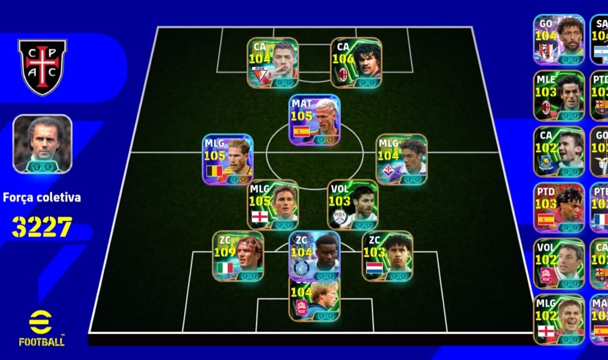 CONTA eFOOTBALL | MALDINI + GULLIT | FORÇA COLETIVA 3226 | TIME COMPLETO