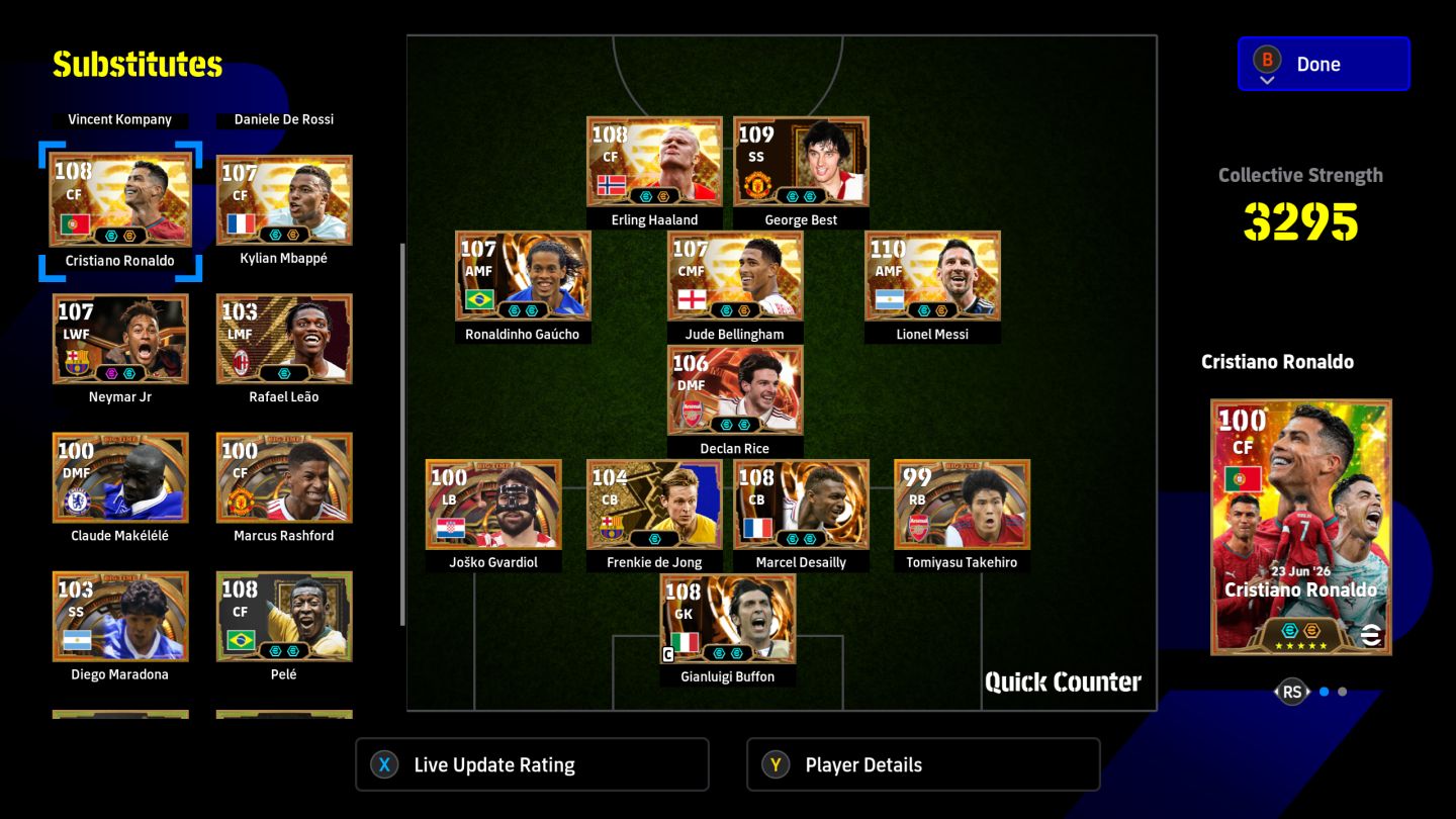 Conta Efootball Xbox / Pc Microsoft - 3352- 22 BigTime +102 Épicos + 47 ShowTime