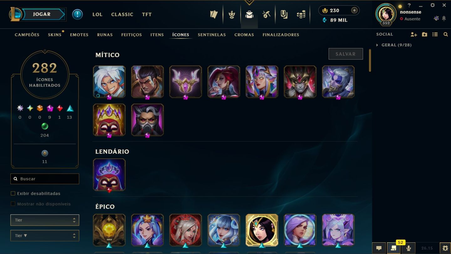 Conta Riot (LoL e Valorant) +225 Skins no Lol/+40 Skins (Premium+) no Valorant
