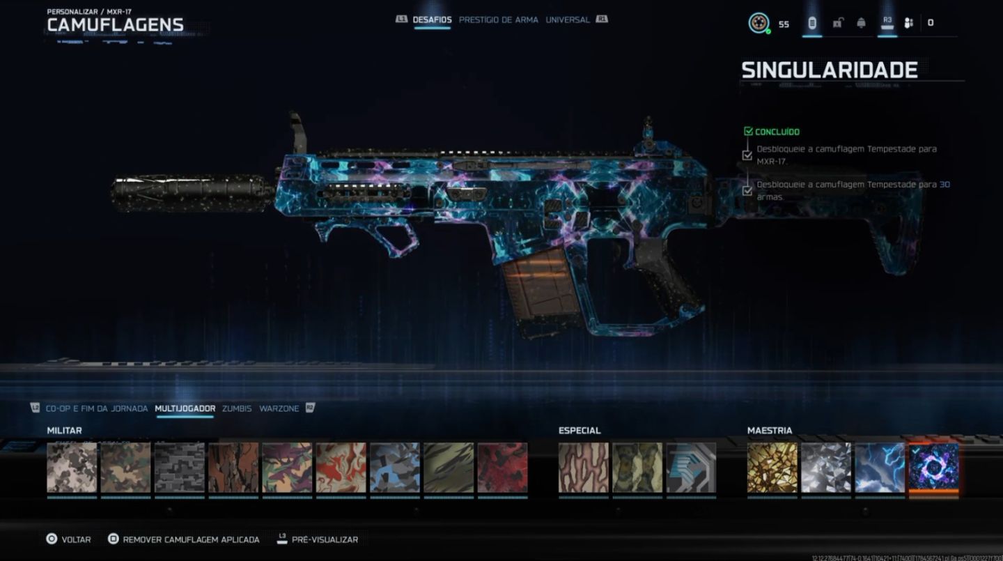 Conta Muito Rara Nuke Warzone + Carmesim + Singularity + Nuke MP