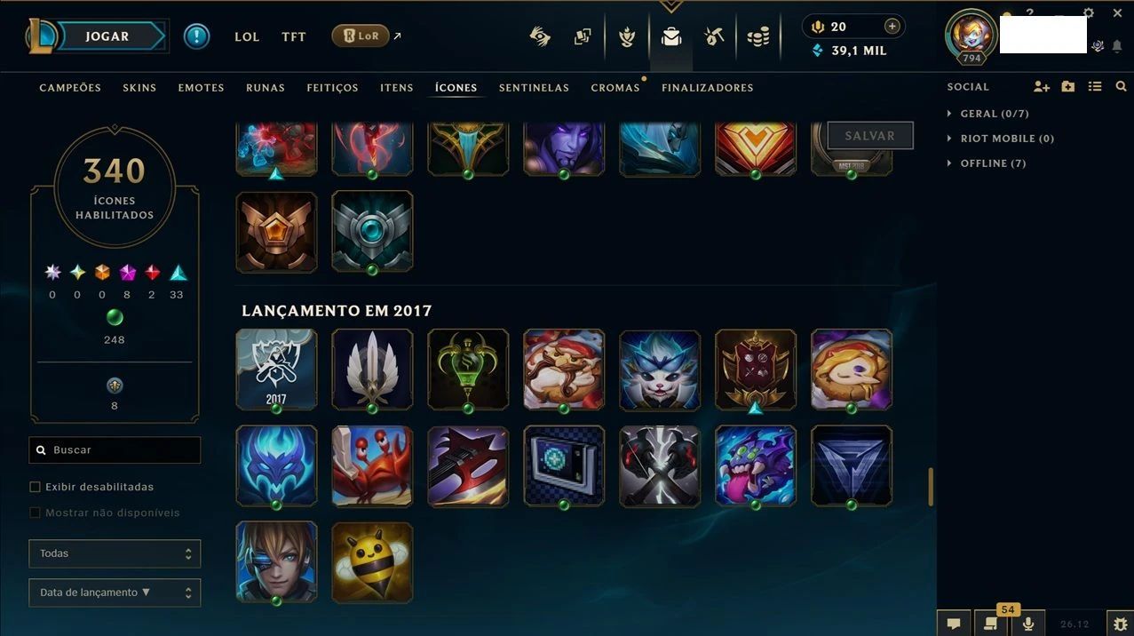 Acc de Lol - Lvl 794 - Conta de 2011! Muitas Coisas Antigas!