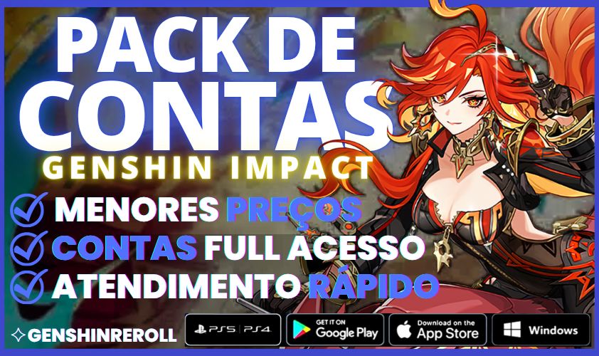 GENSHIN IMPACT - PACK DE CONTAS COM PERSONAGENS 5 ESTRELAS | ESCOLHA SUA CONTA!