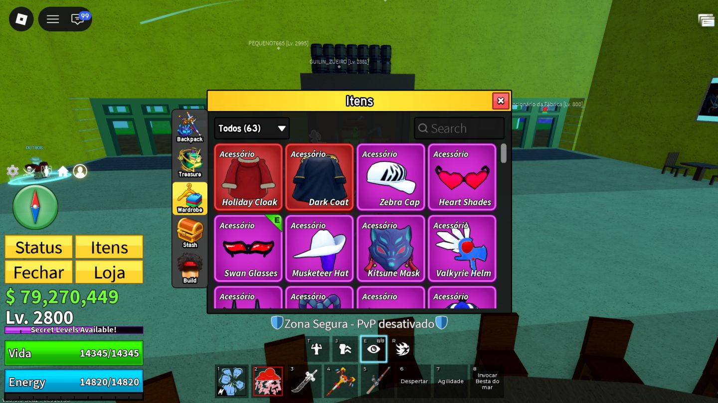 Conta main blox fruits com game pass, perms, crew top 12 global(participante)