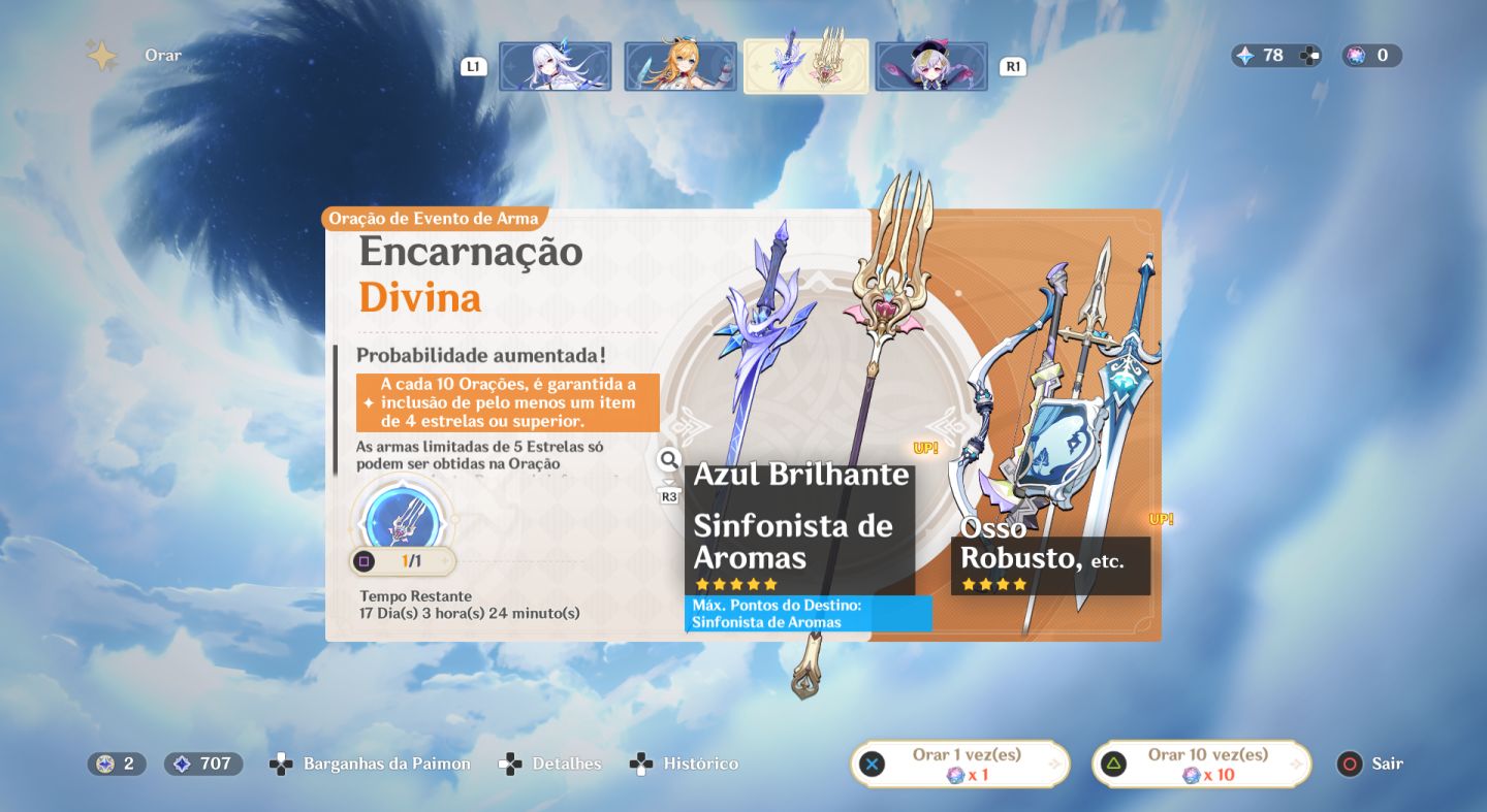 (PROMOÇÃO) CONTA GENSHIN 43 CHAR 5 STAR | 31 ARMASS | AR 60 IMPERDÍVEL