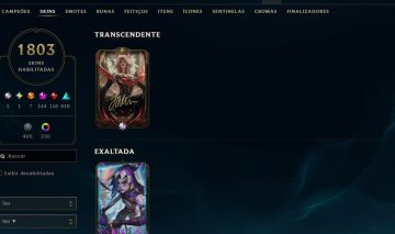 Conta de lol com 1807 skins com bastante skins e-mail de criação full dados