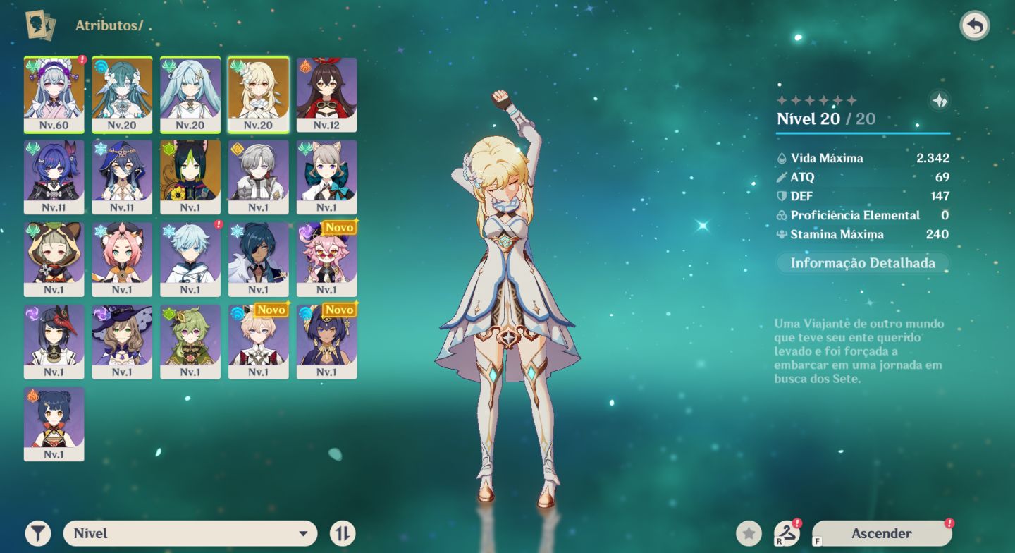CONTA GENSHIN REROL VODY E MIZUKI+ SELETOR DE PERSONAGEM LIMITADO DISPONIVEL
