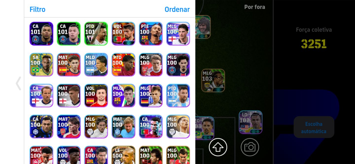 CONTA EFOOTEBOL NEYMAR OLÍMPICO, BEST 109, CR7 107
