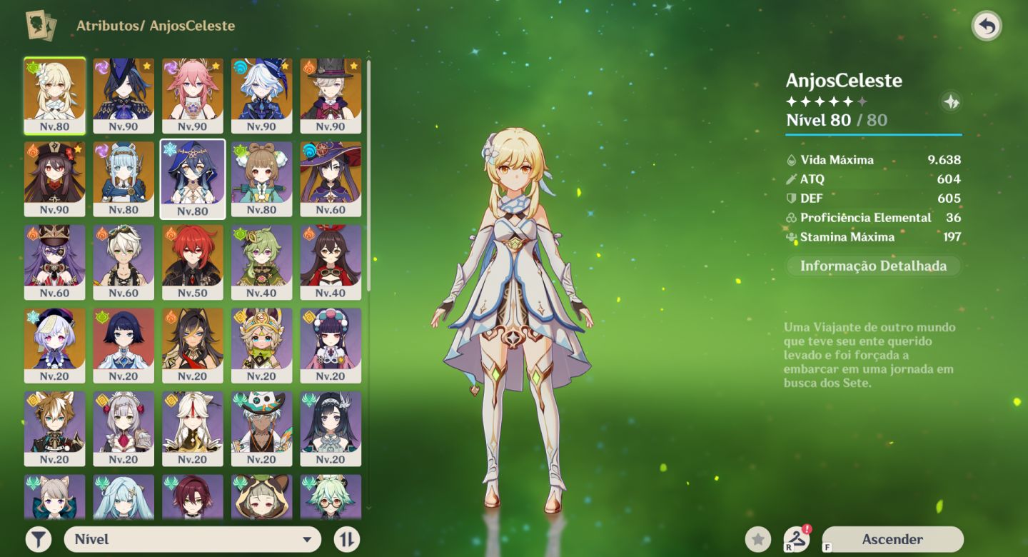 Vendendo conta Yae Miko C1R1 Hu Tao C1 Furina R1 Ineffa R1 e outros 5