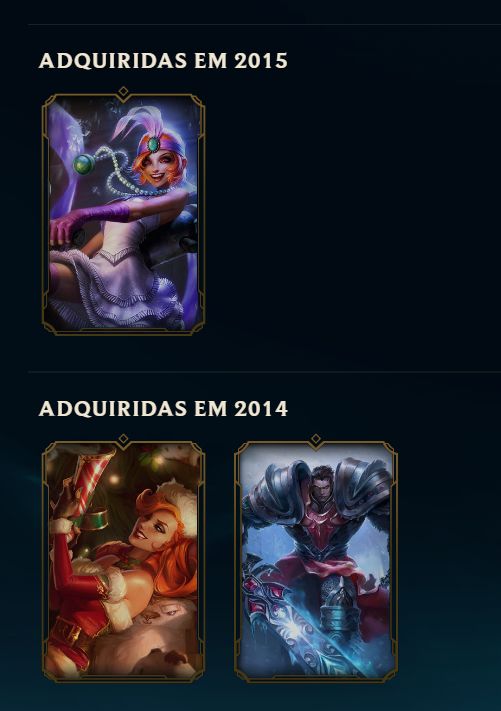 RARA 2012 - 115 SKINS - TODOS CAMPEÕES - FULL ACESSO 100% SEGURA