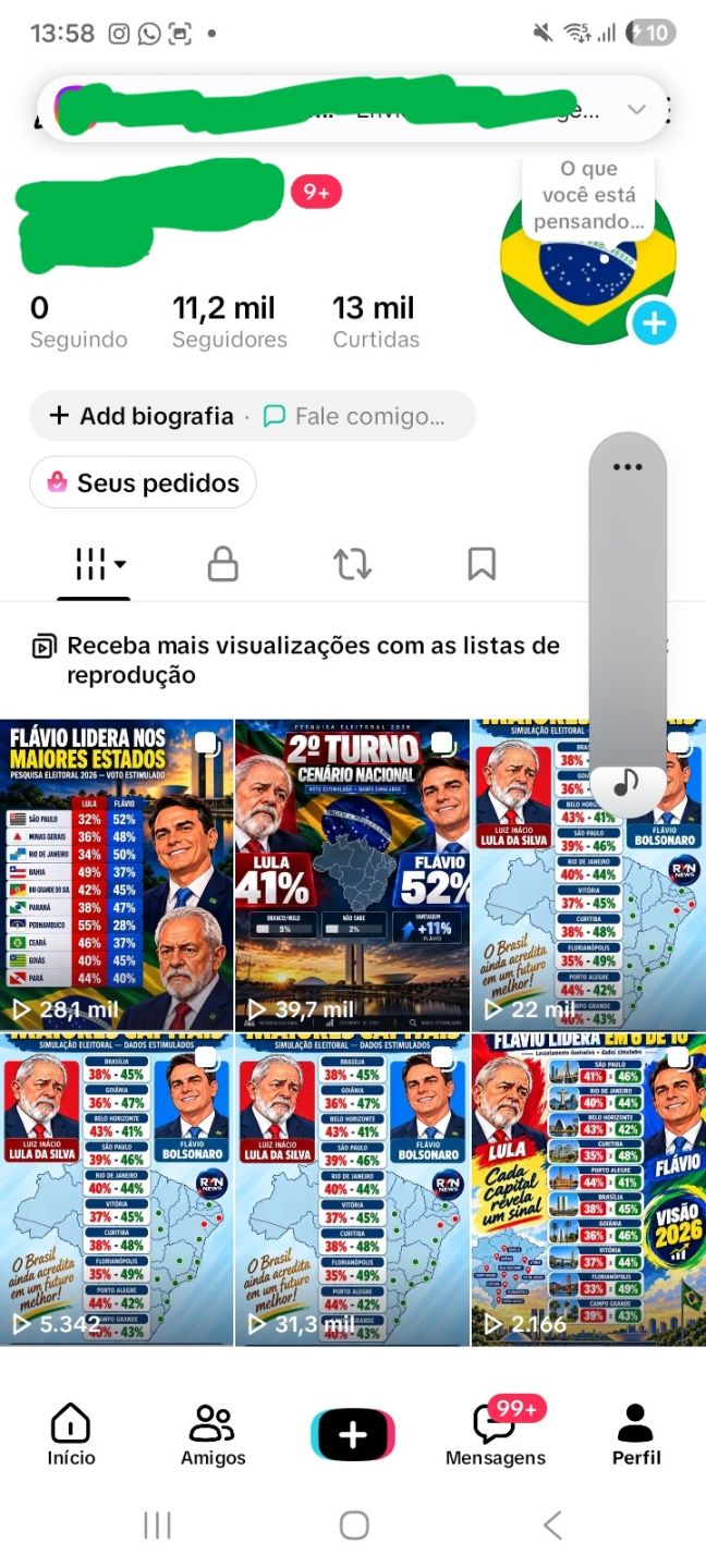 CONTA TIK TOK 11.OOO SEGUIDORES REAIS COM LIVE DISPONÍVEL(GARANTIA+QUALIDADE)