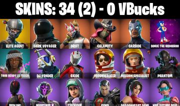 Conta Fortnite com Elite Agent | Dark Voyager | Drift | Calamity e 34 Skins