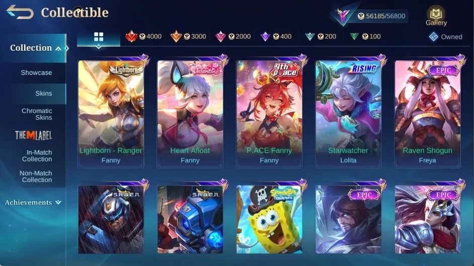 318 SKINS - FULL EMBLEMAS - FULL HEROIS