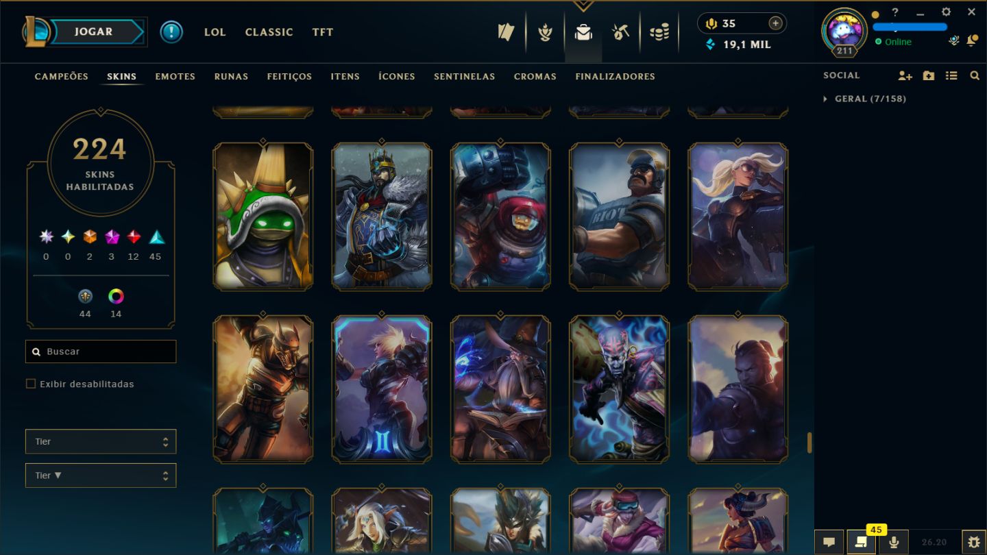 Conta com skins raras