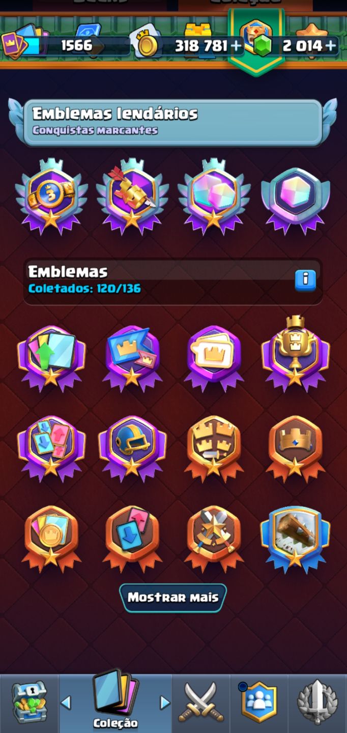 Conta de brawl stars 24k (2020, antiga) + conta de clash arena 26 Gemada