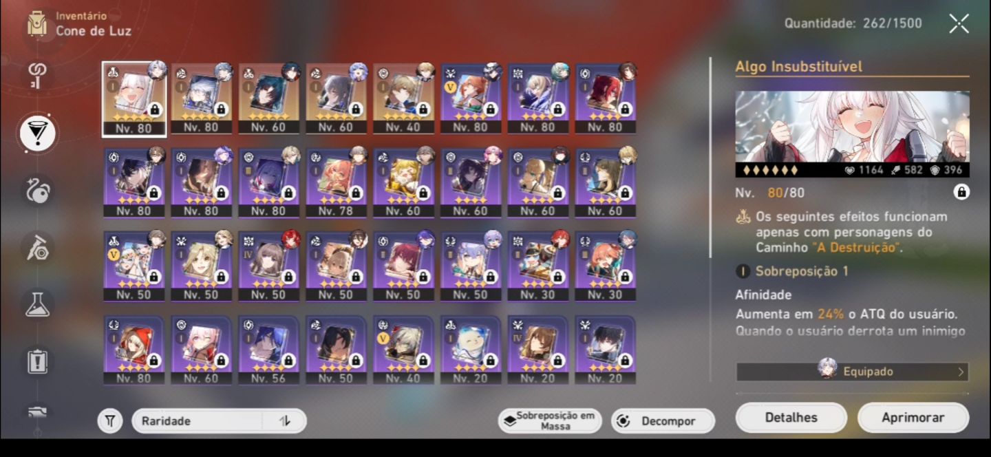 Conta HONKAI STAR RAIL | NÍVEL 70 | VÁRIOS 5 ESTRELAS, CONES E SKINS, ETC.