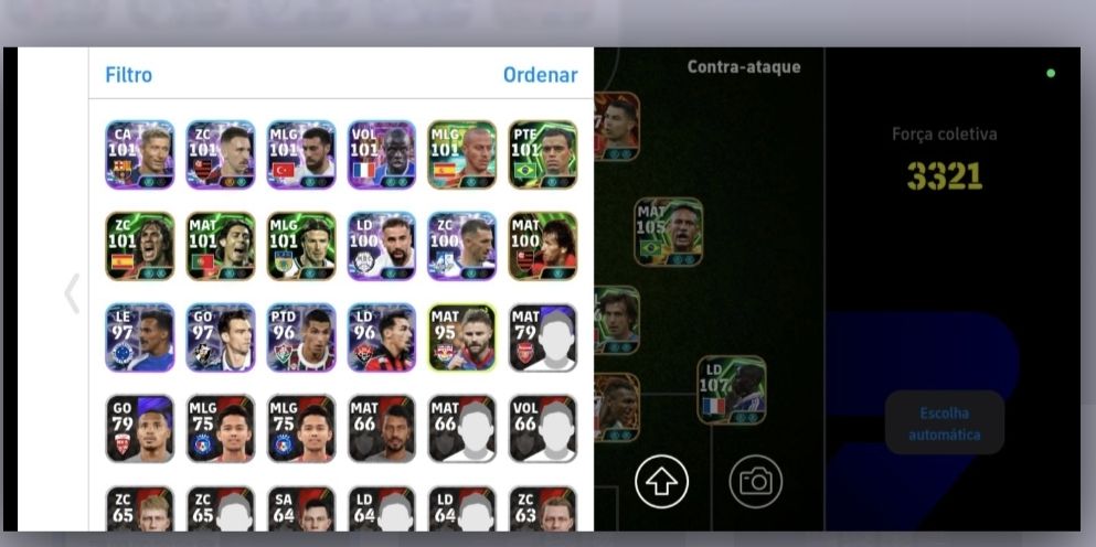 Conta eFootball Mobile completa+3335 Força. Melhores jogadores Meta cada Posição