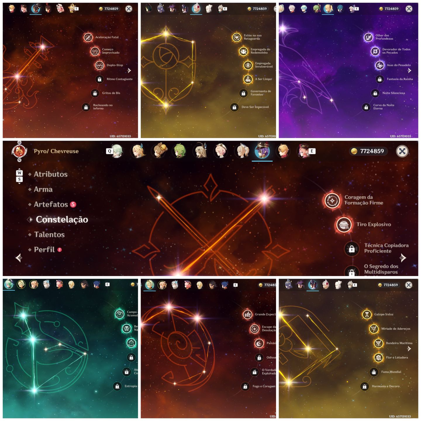 Conta ar 45, neuvilette,vesna,varessa,clorinde,xiao,kazuha,lauma + mochileiros