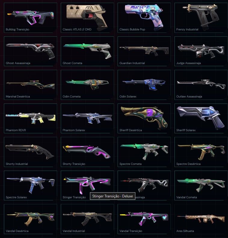 Conta de valorant com 107 skins e 8 facas