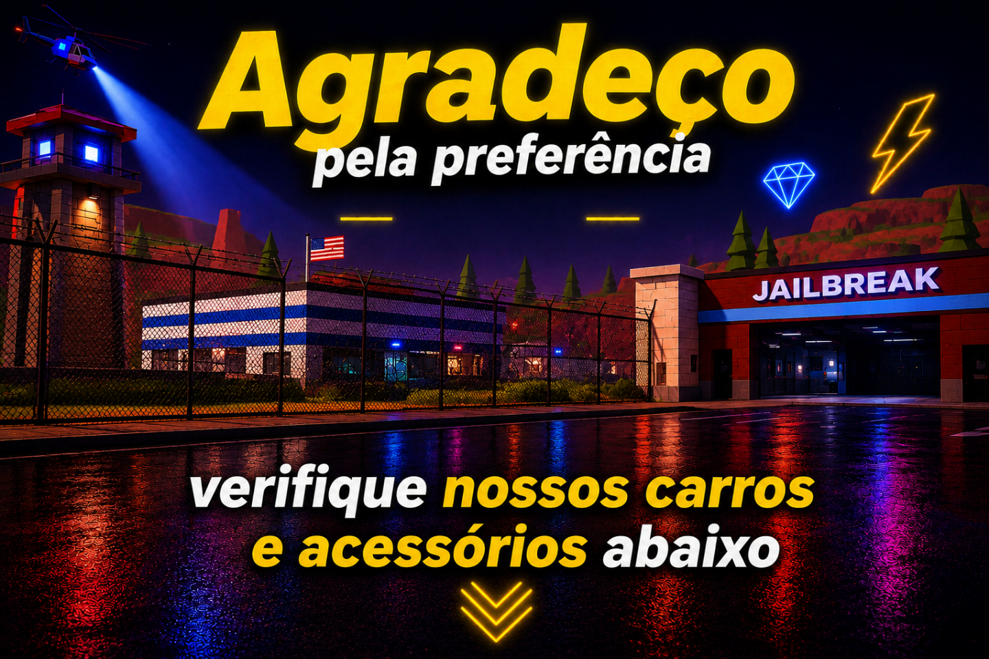 (MEGA estoque 13/10) Carros Hypers e Acessórios Jailbreak