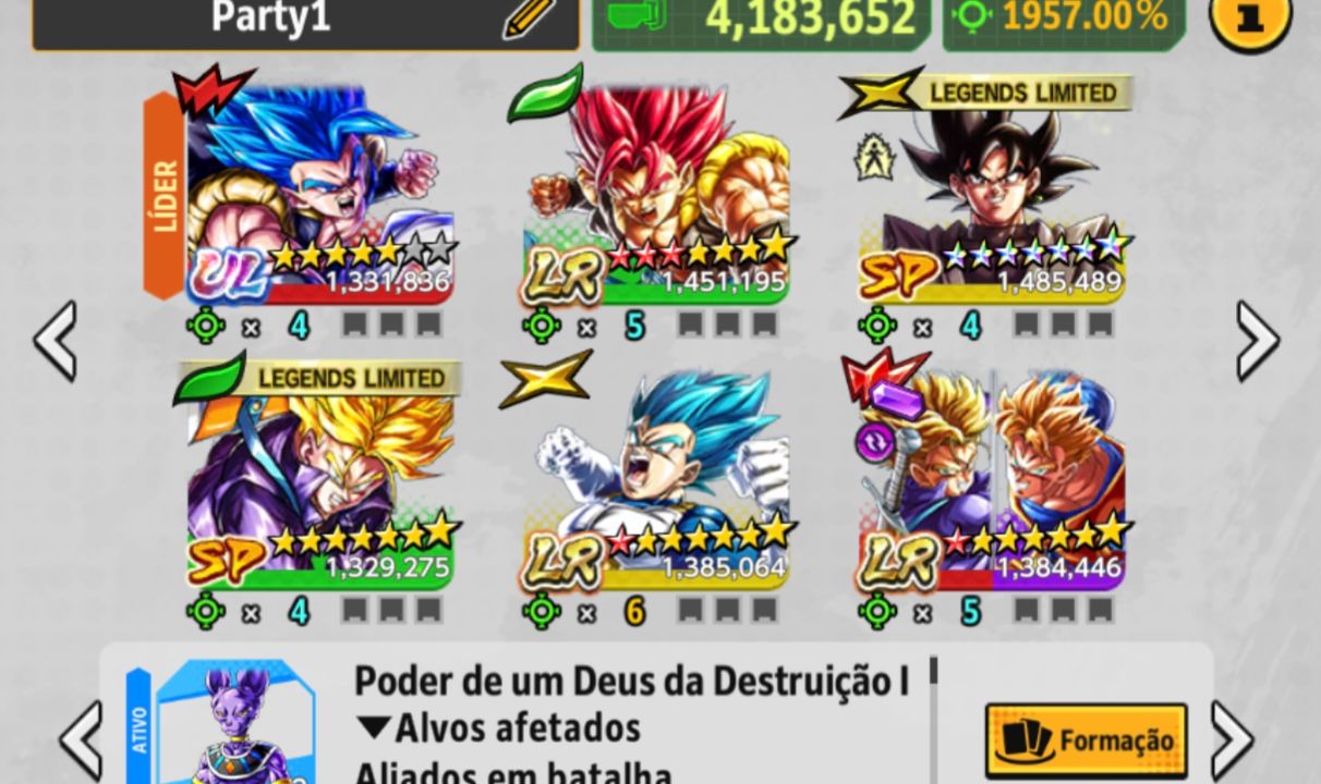 Conta com 3 LR + Gogeta UL