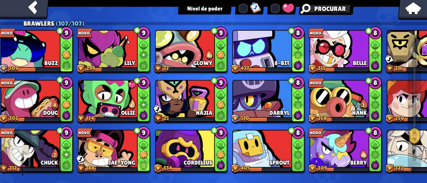 Brawl stars conta antiga todos os brawlers quase full