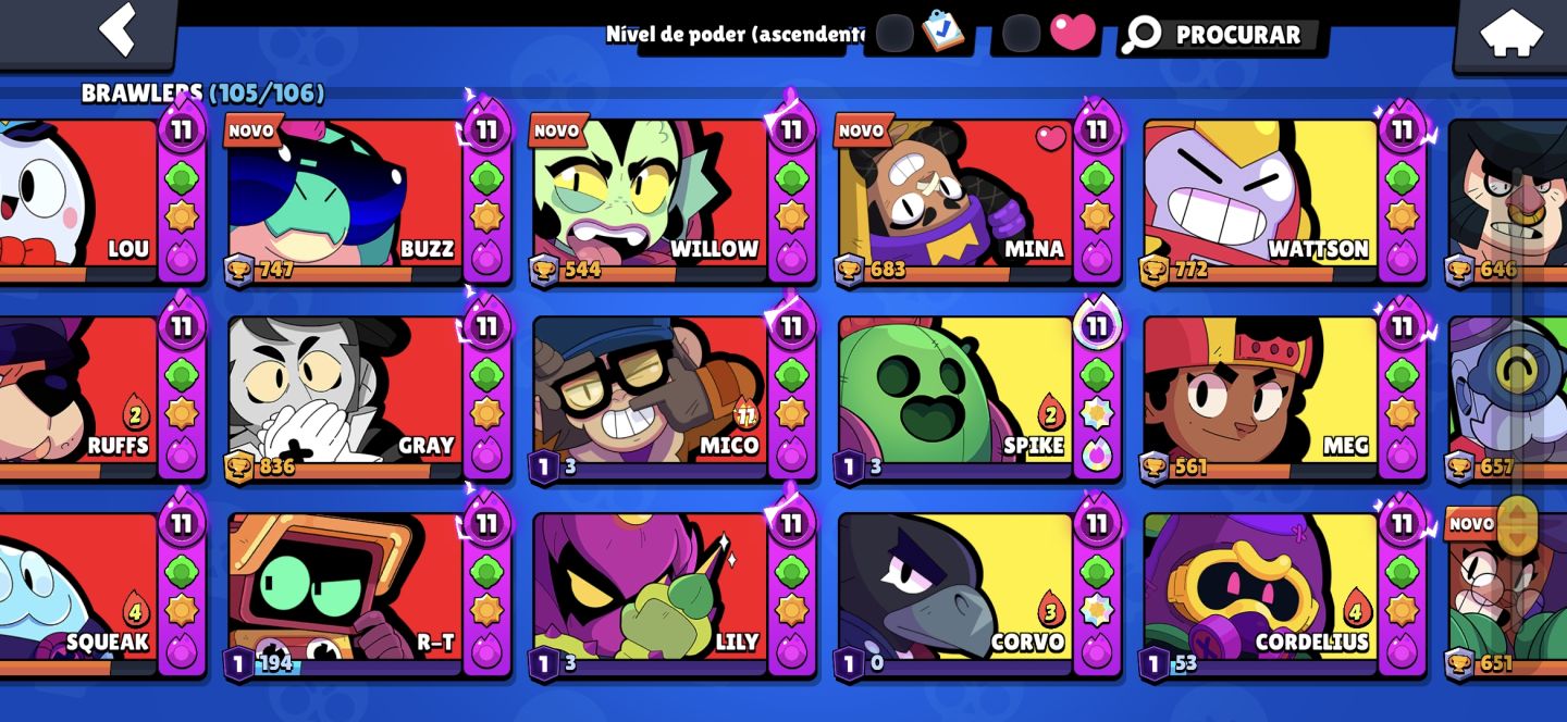 Conta de brawl stars deste 2020 TEM QUASEEE TUDDDOOOO