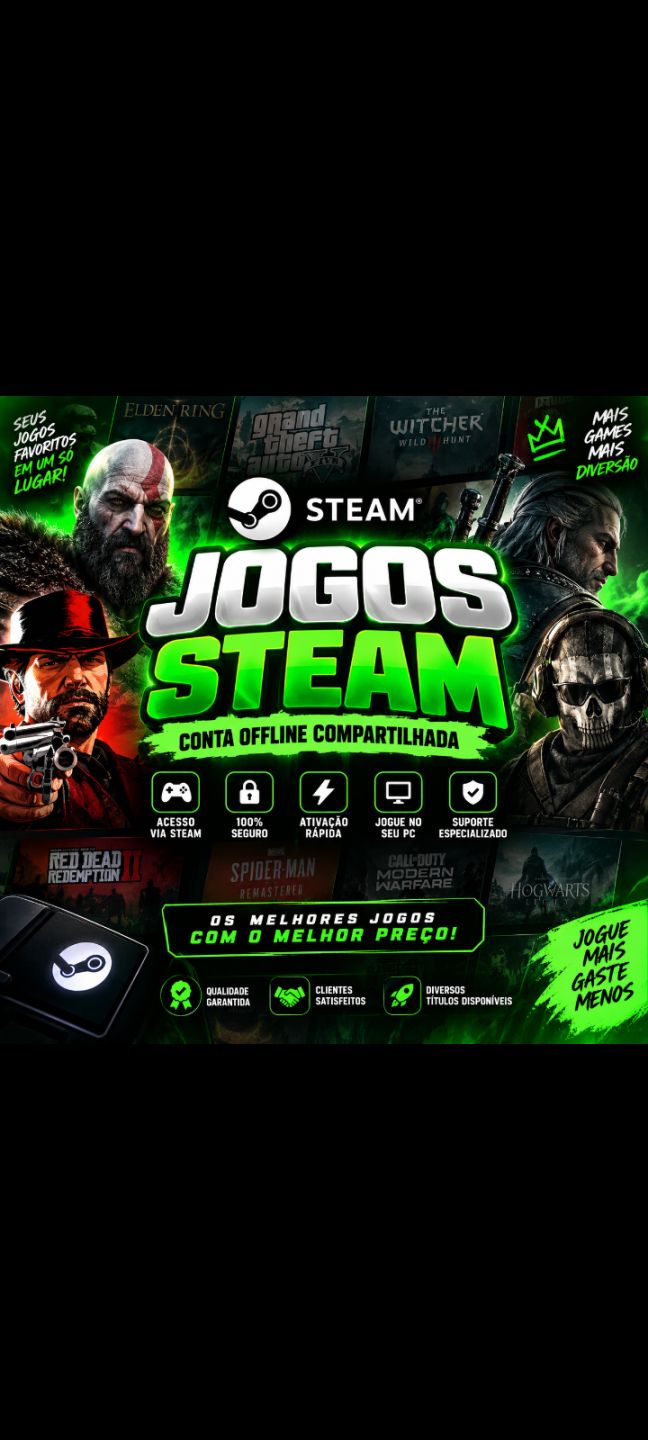 Jogos steam original offline compartilhado