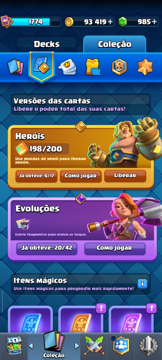 Conta de Clash Royale antiga nível 16