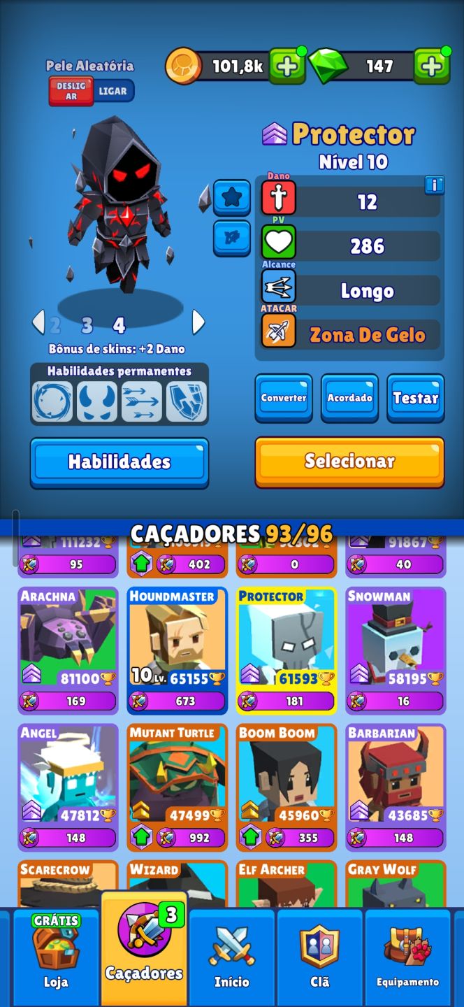 Conta Top Hunt Royale Skins Exclusivas