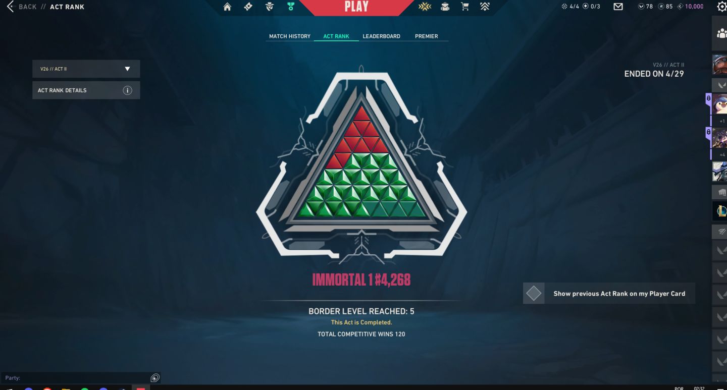 Conta valorant ex imortal 2 mil gastos vandal preludio, prime, gaia e etc.)