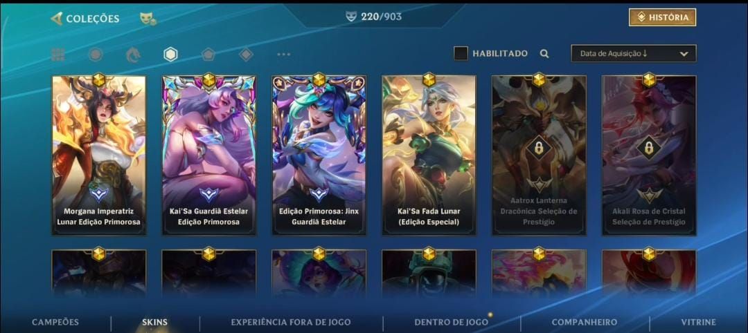 Conta top 92 adc servidor, com 220 Skins