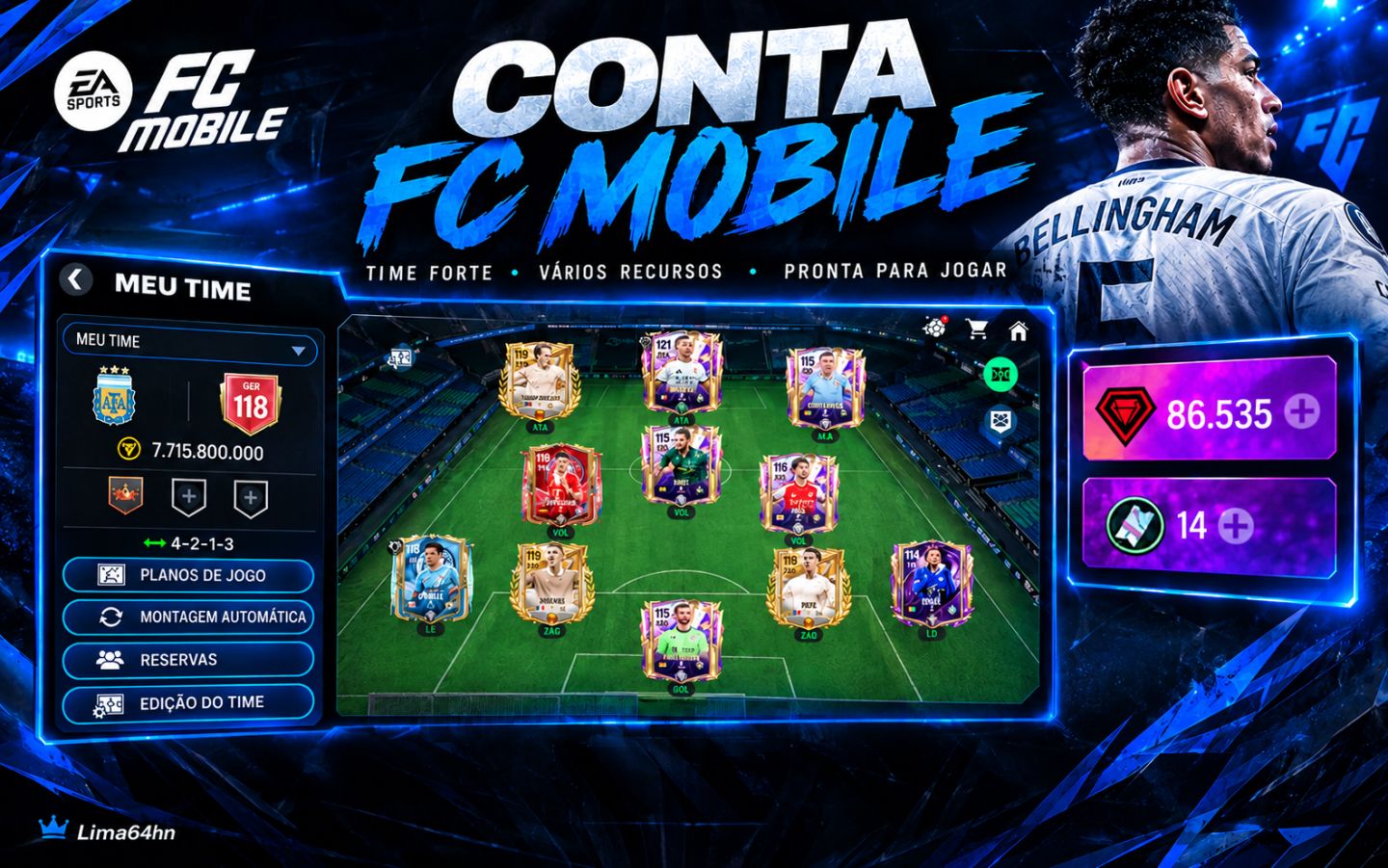 CONTAS FIFA/FC MOBILE 20- 300 mil joias - MENOR PREÇO