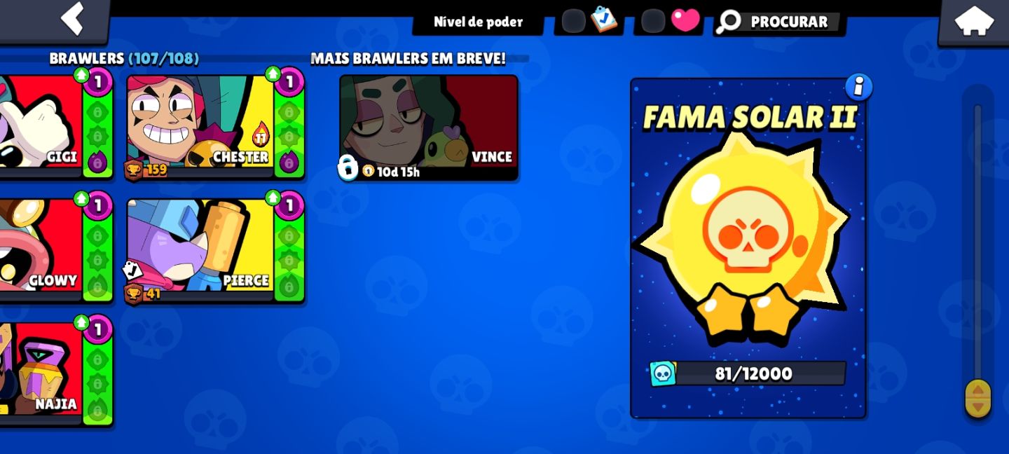 Brawl stars conta 59k muitas skins e brawlers upados