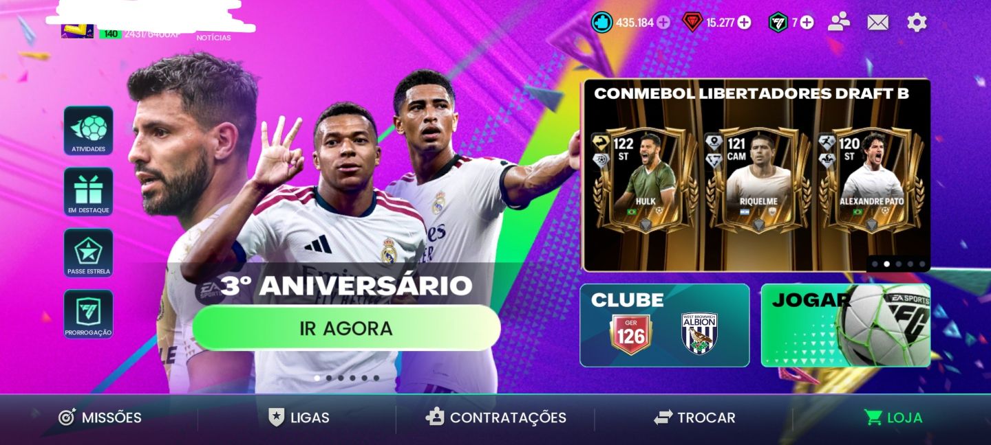 CONTA FC MOBILE RECHEADA DE FRAGMENTOS