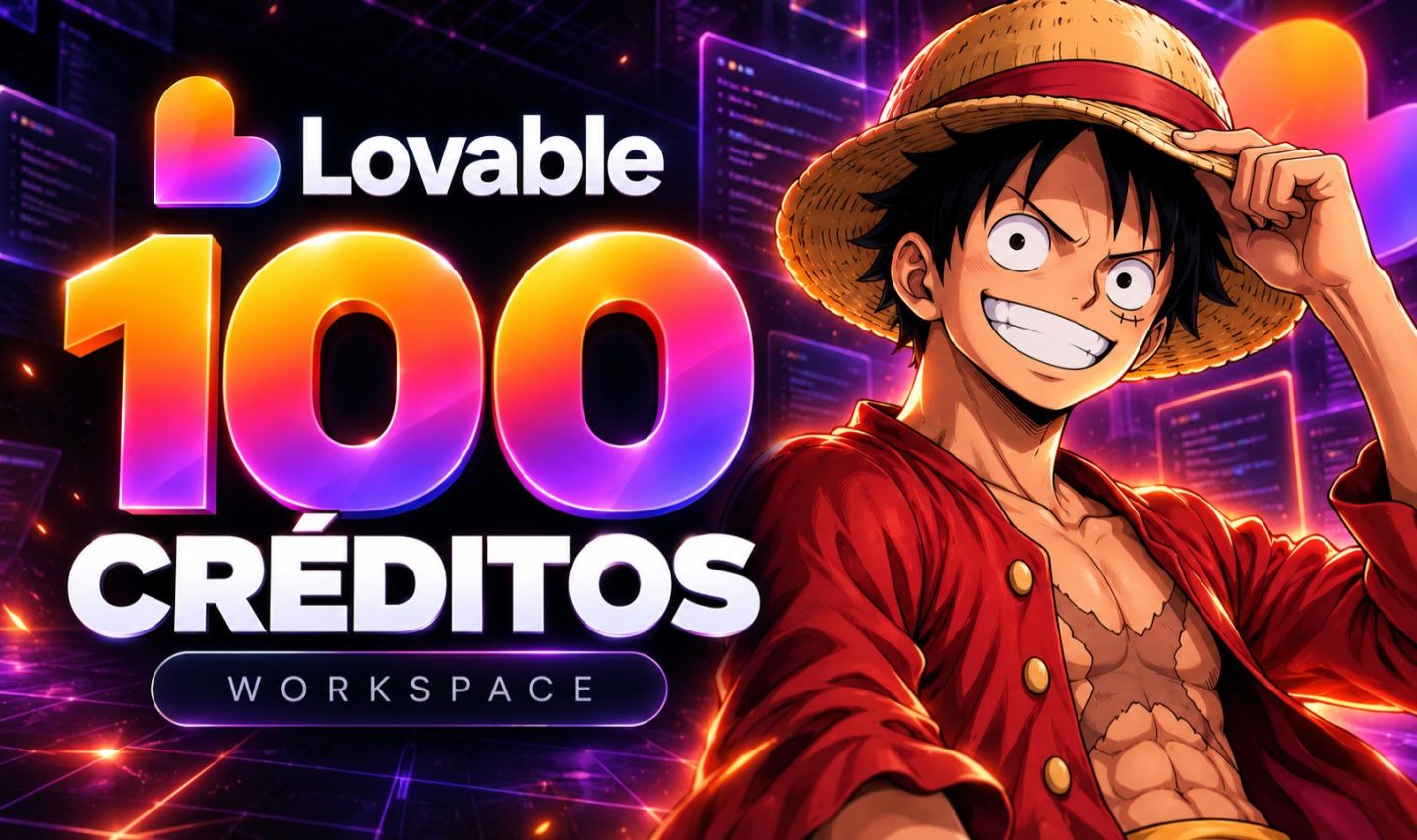 Lovable Pro Workspaces com 100 Créditos | Pacotes Individuais e Econômicos