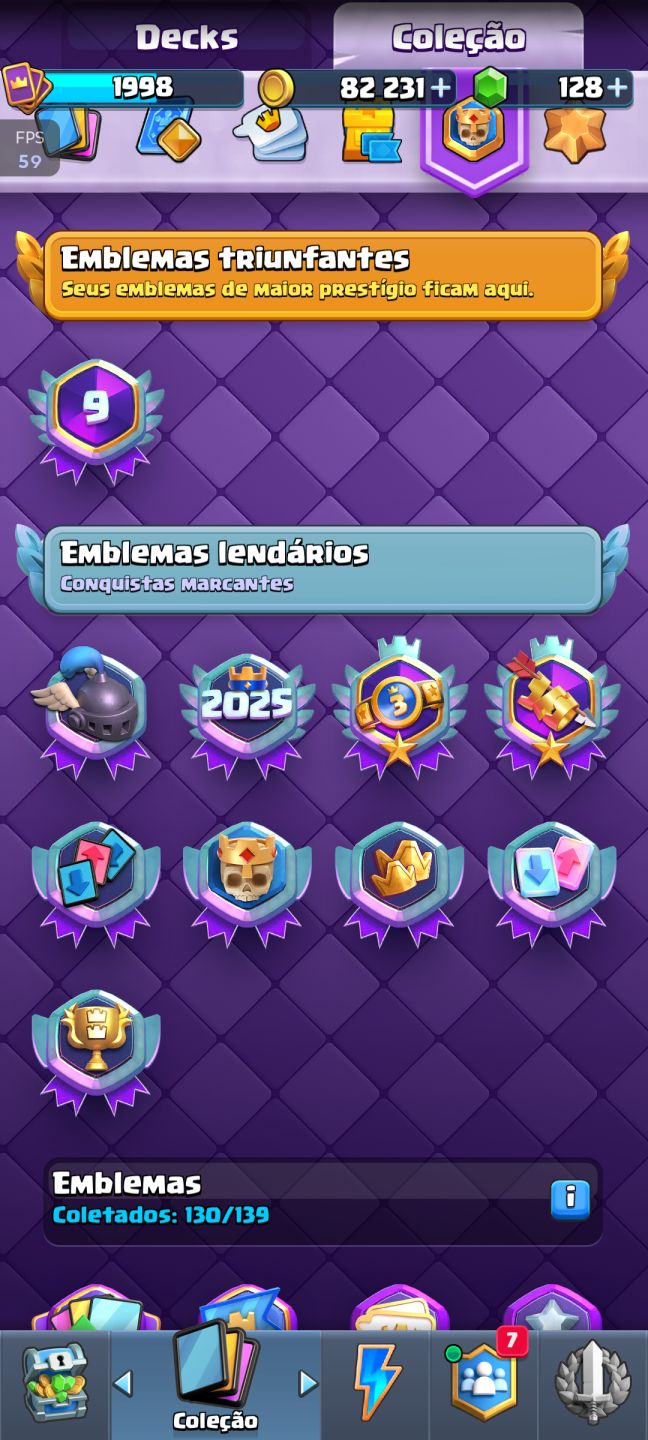 Conta Clash Royale 9 anos